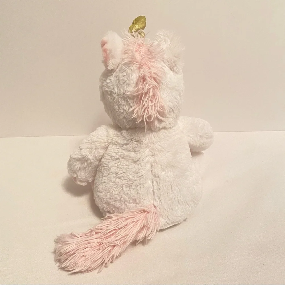 Unicorn Plush White With Gold Horn Stuffed Animal Toy
